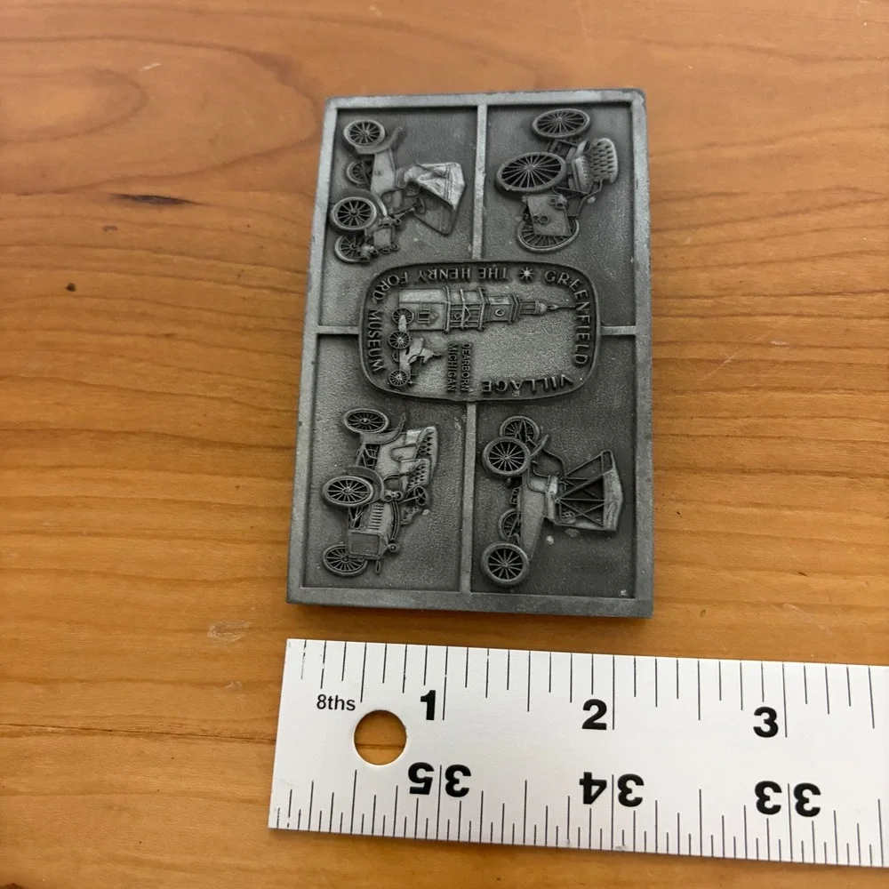 Vintage 1975 R&S Henry Ford Museum Greenfield Village Belt Buckle Antique Car